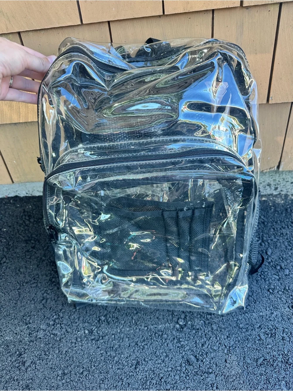 Clear Backpack with Black Trim